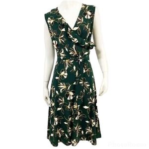 Leota Felicity Sleeveless Ruffle Perfect Faux Wrap Dress